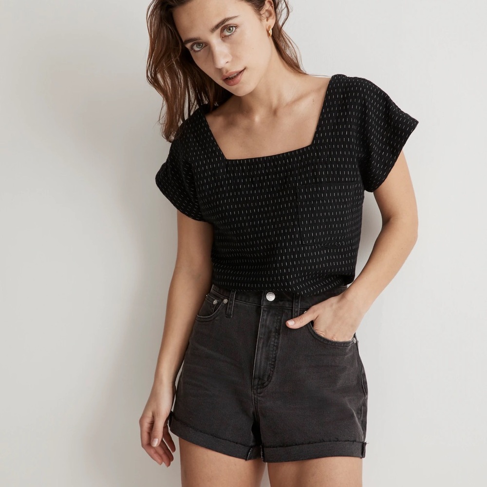 Madewell Jacquard Square-Neck Top